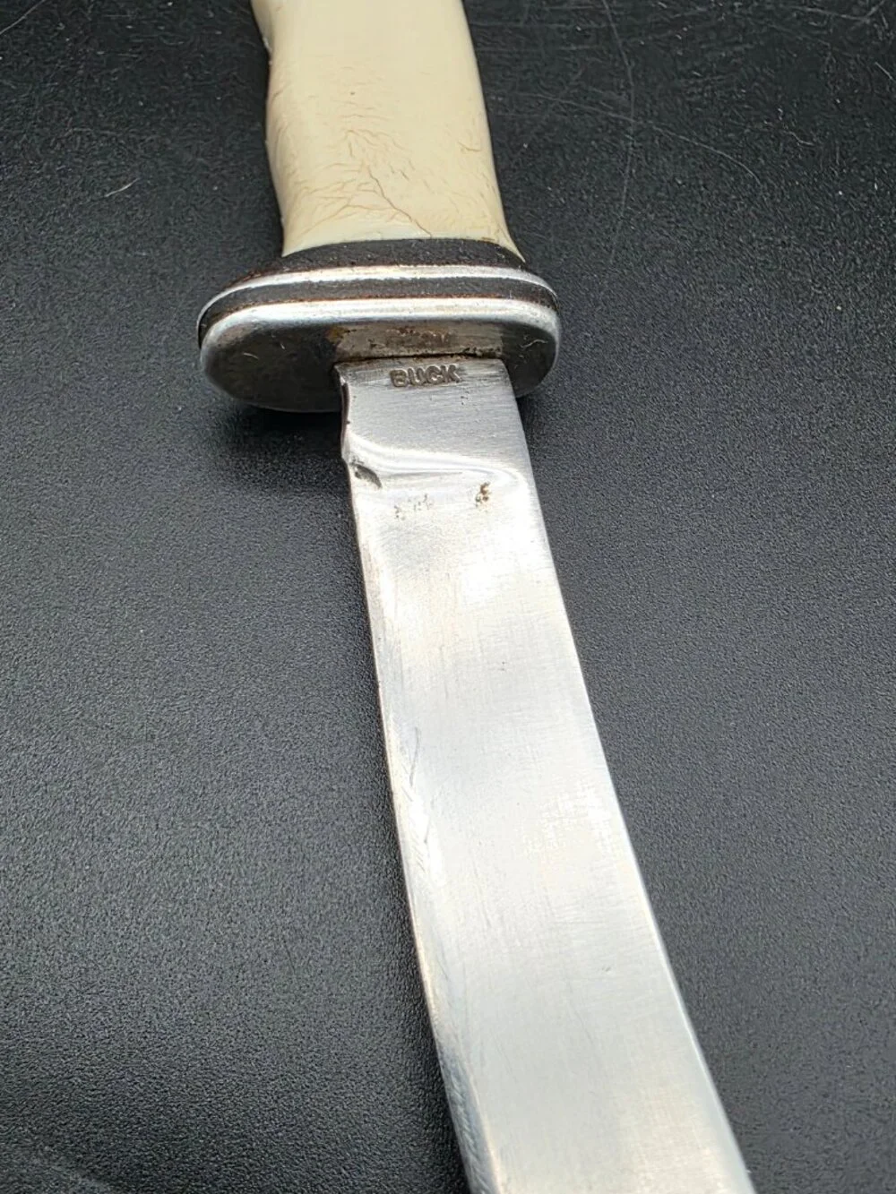 Rare three band Buck 118 Fixed Blade Knife Vintage 1961 melamine white
